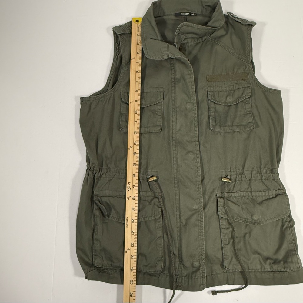 Utility Military Vest a.n.a. Olive Green Anorak Cargo Layering L Large - Picture 6 of 10